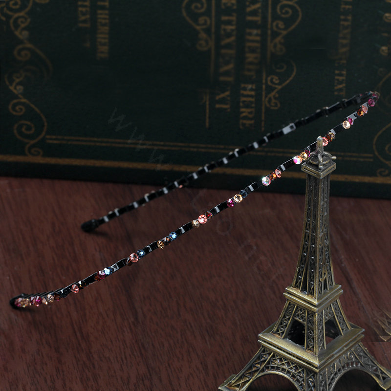 Fashion Woman Multicolour Rhinestone Ultrathin Alloy Waves HeadBand Girls Hair Hoop Accessories