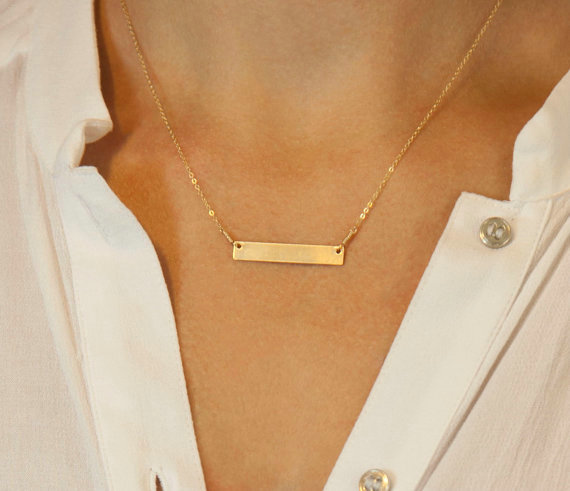 Fashion Women Simple Short Metal Plate Gold-plated Necklace Clavicle Chain