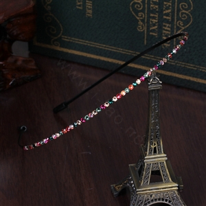 Luxury Woman Multicolour Rhinestone Ultrathin Alloy Crystal HeadBand Girls Hair Hoop Accessories