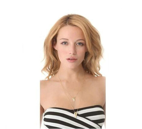 New Retro Women Gold-plated Multi layer Metal Shark's tooth Triangle Necklace Clavicle Chain