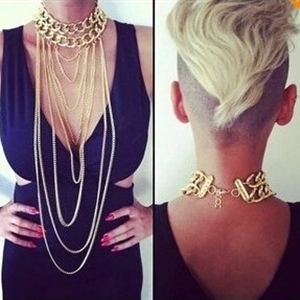 Personality Alloy Gold Plated Body Chain Layering Bodychain Punk Tassel Necklace Girlfriend Gift