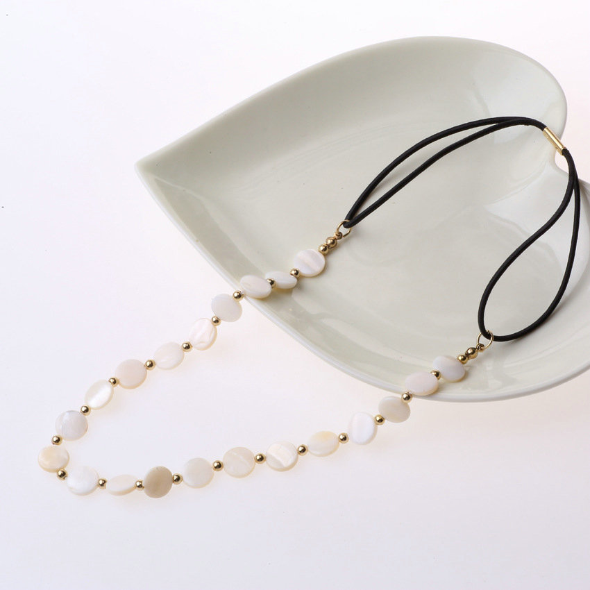 Retro Bohemia Woman Natural Shell Alloy Copper Beads Elastic Headband Hair Band Accessories