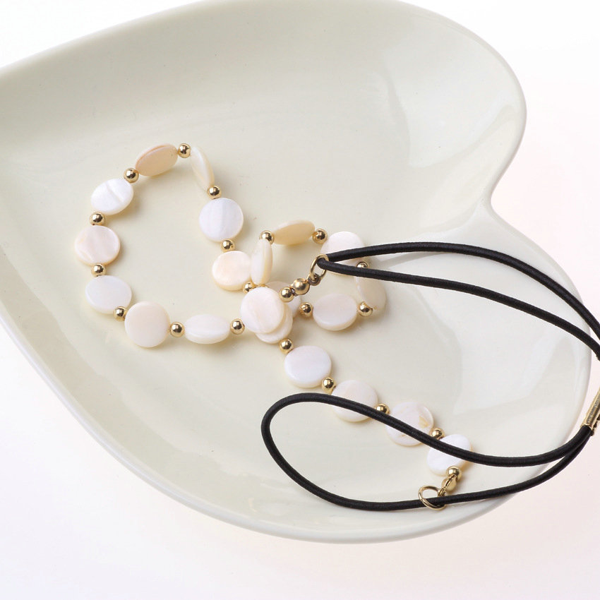 Retro Bohemia Woman Natural Shell Alloy Copper Beads Elastic Headband Hair Band Accessories