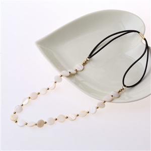Retro Bohemia Woman Natural Shell Alloy Copper Beads Elastic Headband Hair Band Accessories