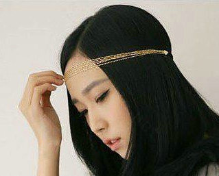 Retro Classic Woman Gold Plated Alloy Five Metal Chain Multilayer Headband Hair Band Accessories