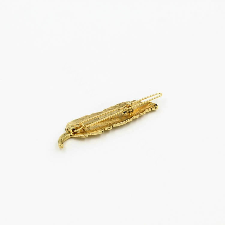 Simple Retro Woman Gold Plated Alloy Leaves Edge Clip Hair pin Accessories