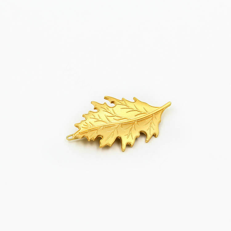 Simple Retro Woman Gold Plated Alloy Maple leaves Edge Side Clip Hair pin Accessories