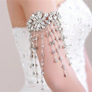 Beautiful Bridal Wedding Rhinestone Crystal Dangle Long Tassel Lolita Arm Deco Armlet /Nekclace /Shoulder Chain