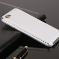 High Quality Aluminum Bumper Frame Covers Real Leather Back Cases for iPhone 6S Plus 5.5 - White