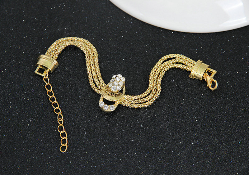 Elegant Wedding Party Jewelry Sets Crystal Gold Plated Bridal Pendant Necklace Earrings Bracelet Ring 4pcs/set
