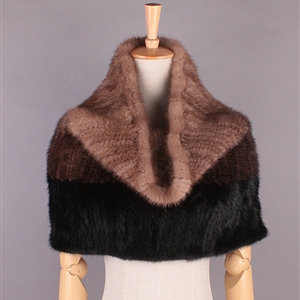 High Grade Knitted Genuine Mink Fur Scarf Collar Women Winter Thickening Elasticity Large Fur Wraps
