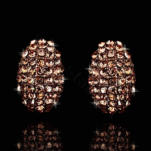 New Champagne Crystal Clip Earrings for Women Gold Plated Brincos Earrings Fashion Jewelry