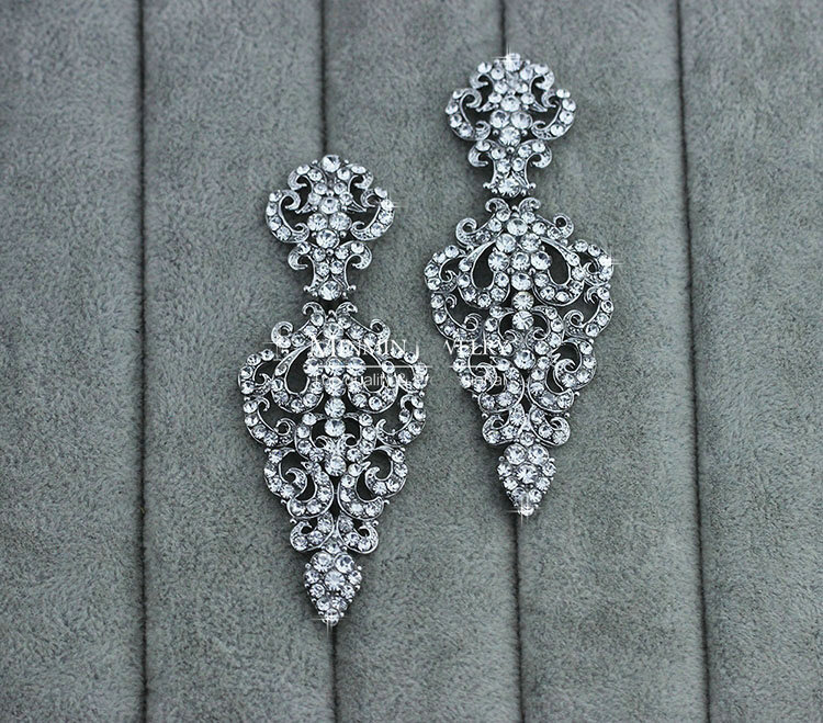 New Design Crystal Unique Vase Shape Dangle Drop Earrings Wedding Jewelry Earrings for Women