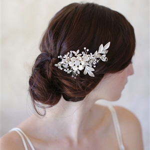 Retro Baroque Gold Plated Crystal Beads Flower Wedding Bridal Hair Barrettes Clip Accessories