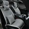 Classic Swallow Gird Cotton Cloth Universal Car Seat Cushion 11pcs Set - Black White