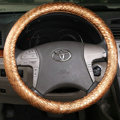 High Quality Snake Grain PU Leather Car Steering Wheel Covers 15 inch 38CM - Gold