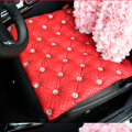 Luxury Diamond Universal Car Seat Cushion Women Bubble Leather Auto Pad 1pcs - Red