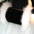 Luxury Genuine Wool With For Fur Auto Neck Safety Pillow Car Accessories 1pcs - Black
