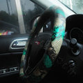 Personality Pattern Snake Print PU Leather Car Steering Wheel Covers 15 inch 38CM - Green