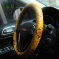 Personality Pattern Snake Print PU Leather Car Steering Wheel Covers 15 inch 38CM - Yellow