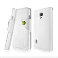IMAK Eternal R64 Flip Leather Cases Support Holster Covers for LG Optimus LTE 3 F7 F260S - White