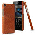 IMAK Sagacity Leather Cases Holster Covers Shell for Huawei Ascend P8 - Brown