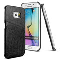 IMAK Sagacity Leather Cases Holster Covers Shell for Samsung Galaxy S6 Edge G9250 - Black