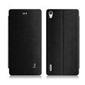 IMAK Squirrel Lines Leather Cases Support Holster Covers for Huawei P7-L00 Ascend P7 - Black