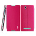 IMAK Squirrel Lines Leather Cases Support Holster Covers for Sony Xperia C3 S55T S55U - Rose