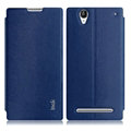 IMAK Squirrel Lines Leather Cases Support Holster Covers for Sony Xperia T2 Ultra XM50h - Blue