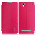 IMAK Squirrel Lines Leather Cases Support Holster Covers for Sony Xperia T2 Ultra XM50h - Rose