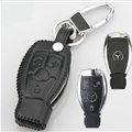 Elegant Genuine Leather Auto Key Bags Smart for Benz B260 - Black