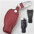 Elegant Genuine Leather Auto Key Bags Smart for Benz E200 - Red