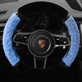 Classic Auto Steering Wheel Covers Velvet 15 Inch 38CM - Blue
