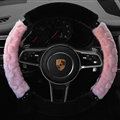 Classic Auto Steering Wheel Covers Velvet 15 Inch 38CM - Pink
