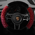 Classic Auto Steering Wheel Covers Velvet 15 Inch 38CM - Red