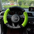 Classic Diamond Car Steering Wheel Wrap Velvet 15 Inch 38CM - Green