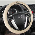Cool Car Steering Wheels Covers Genuine Sheepskin Leather 15 Inch 38CM - Beige