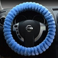 Discount Auto Steering Wheel Covers Velvet 15 Inch 38CM - Blue