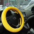 Discount Car Steering Wheel Covers Velvet 15 Inch 38CM - Yellow