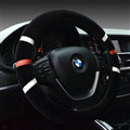 Fringe Auto Steering Wheel Covers Velvet 15 Inch 38CM - Black
