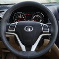 Unique Car Steering Wheels Covers Cowhide Genuine Leather 15 Inch 38CM - Grey
