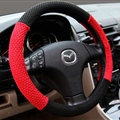 Cheapest Car Steering Wheel Covers Ice Silk 15 Inch 38CM - Black Red