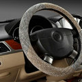 Cheapest Car Steering Wheel Wrap Ice Silk 15 Inch 38CM - Beige