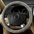 Cheapest Car Steering Wheel Wrap Ice Silk 15 Inch 38CM - Grey