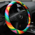Colorful Auto Steering Wheel Wrap PU Leather 15 Inch 38CM - Colorful