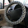 Colorful Beaded Car Steering Wheel Wrap Ice Silk 15 Inch 38CM - Grey