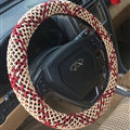 Colorful Car Steering Wheel Wrap Ice Silk 15 Inch 38CM - Gold Red