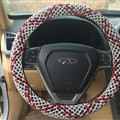 Colorful Car Steering Wheel Wrap Ice Silk 15 Inch 38CM - Grey Red