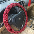 Colorful Car Steering Wheel Wrap Ice Silk 15 Inch 38CM - Red